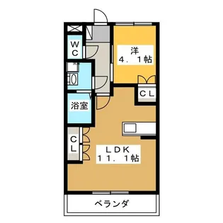 サニーヒルズ芥見【2階】の間取り