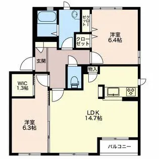 プラシィド パレス C【2階】の間取り