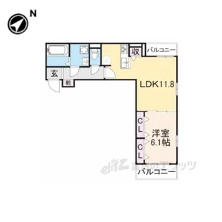 コンフォート星田【1階】の間取り