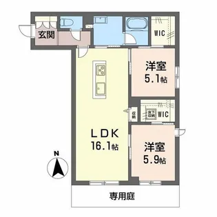 グランフィール【1階】の間取り