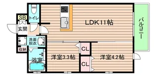ライフフィールド都島ラ・フォンテ【2階】の間取り