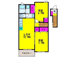 レジデンス根来【2階】の間取り