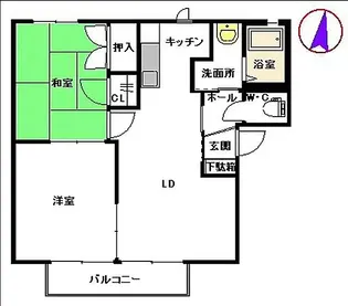 ディアス田上【1階】の間取り