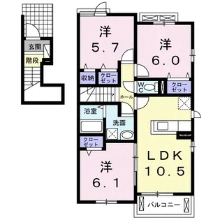 アルコバレーノ【2階】の間取り