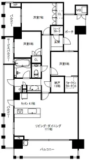 プラネスーペリア西宮北口【3階】の間取り