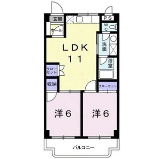 ヒルズビュービラ【3階】の間取り