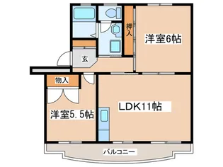 サニーコートマンション【4階】の間取り