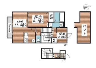 ベルリード吉岡上町A【2階】の間取り