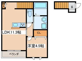 Mメゾン北棟【2階】の間取り