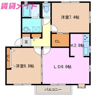 レコルト天神 A【1階】の間取り
