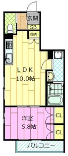 エスポワ海楽【1階】の間取り