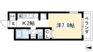 ロゾーパンサン土橋【1階】の間取り