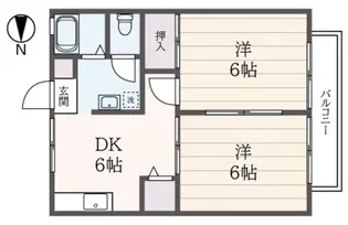 アップタウン南大沢【2階】の間取り