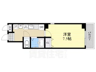 フラットワン天神橋【6階】の間取り