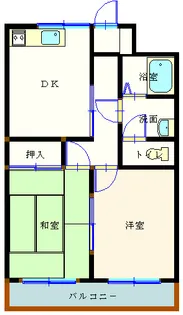 あけぼのマンションA棟【2階】の間取り
