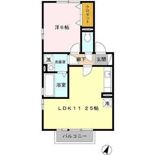 クレール森田 B【2階】の間取り