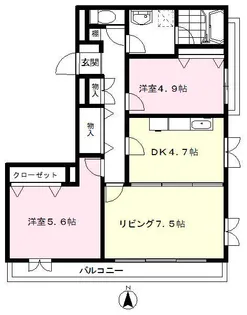 グランデ松蔭【2階】の間取り
