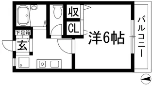 プチシャンブルみのお【2階】の間取り