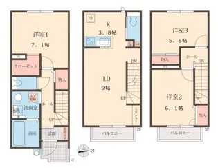 千葉県松戸市六実4【一戸建】の間取り