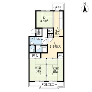 UR枝光【2階】の間取り