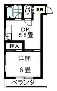 大場ハイツ【2階】の間取り