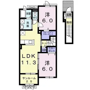 カミュンヌ B【2階】の間取り