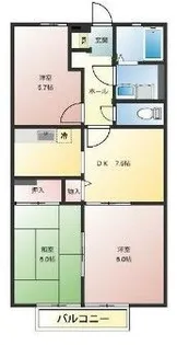 メゾンブルースカイ【2階】の間取り