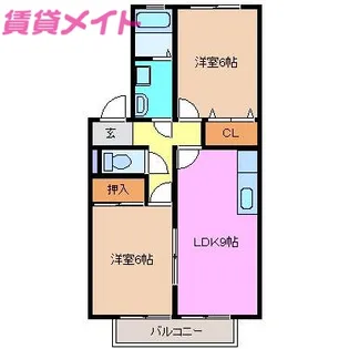 御殿場レジデンスII【1階】の間取り