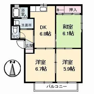 グリーンハウス平野C棟【1階】の間取り