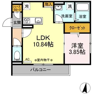 1LDKの間取り画像