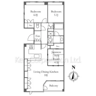 目白御留山シティハウス【2階】の間取り