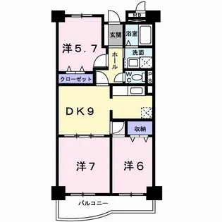 群馬県伊勢崎市八坂町【マンション】の間取り