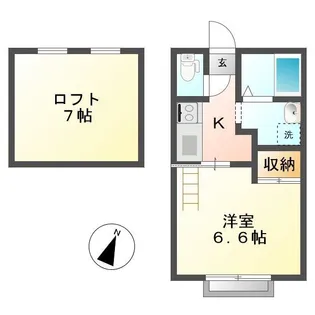 ソレイユ倉敷川【2階】の間取り