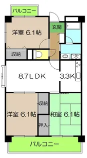ロッジメントYOSIMURA【6階】の間取り