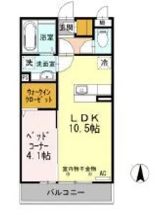 新潟県上越市上源入【アパート】の間取り