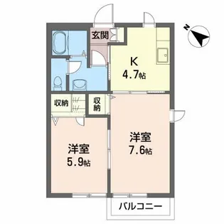 メゾンシャルムA【2階】の間取り