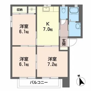 ドエル金勝寺 B【2階】の間取り