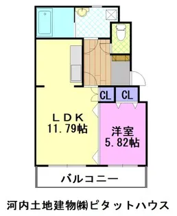 1LDKの間取り画像