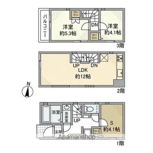東京都荒川区町屋6【一戸建】の間取り