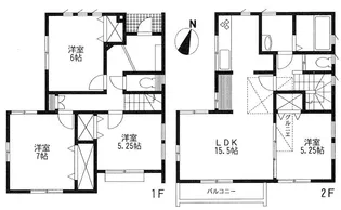 東京都東久留米市学園町1【一戸建】の間取り