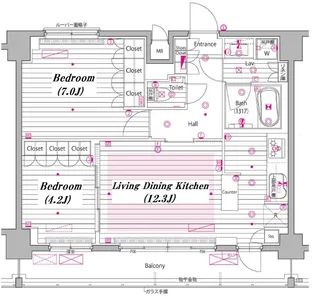 東京都港区高輪1【マンション】の間取り