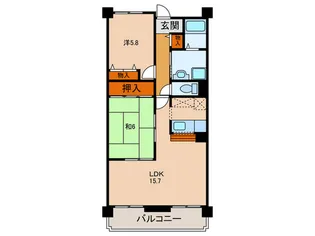 メイプル平和台【3階】の間取り