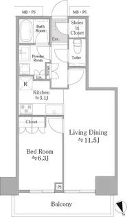 ザ・パークハウス新宿タワー【8階】の間取り