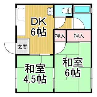 春日ハイツA【1階】の間取り