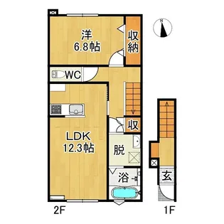 サニーサイド富士見町【2階】の間取り