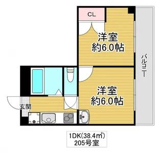 第2コーポ大喜【3階】の間取り
