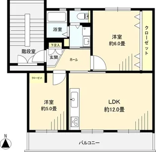 高洲第一団地【1階】の間取り