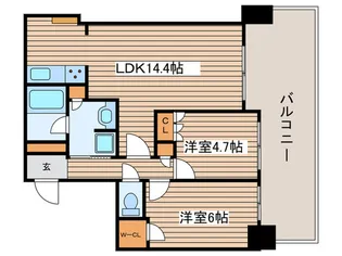ローレルタワー名古屋栄【17階】の間取り