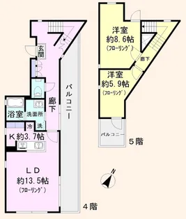 Wハウス III【4階】の間取り