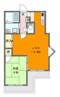 ミラクル西塚【2階】の間取り